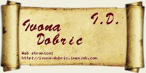 Ivona Dobrić vizit kartica